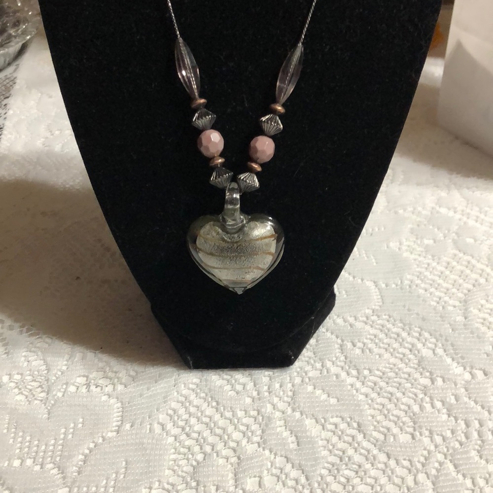 Vintage Heart of Glass Necklace